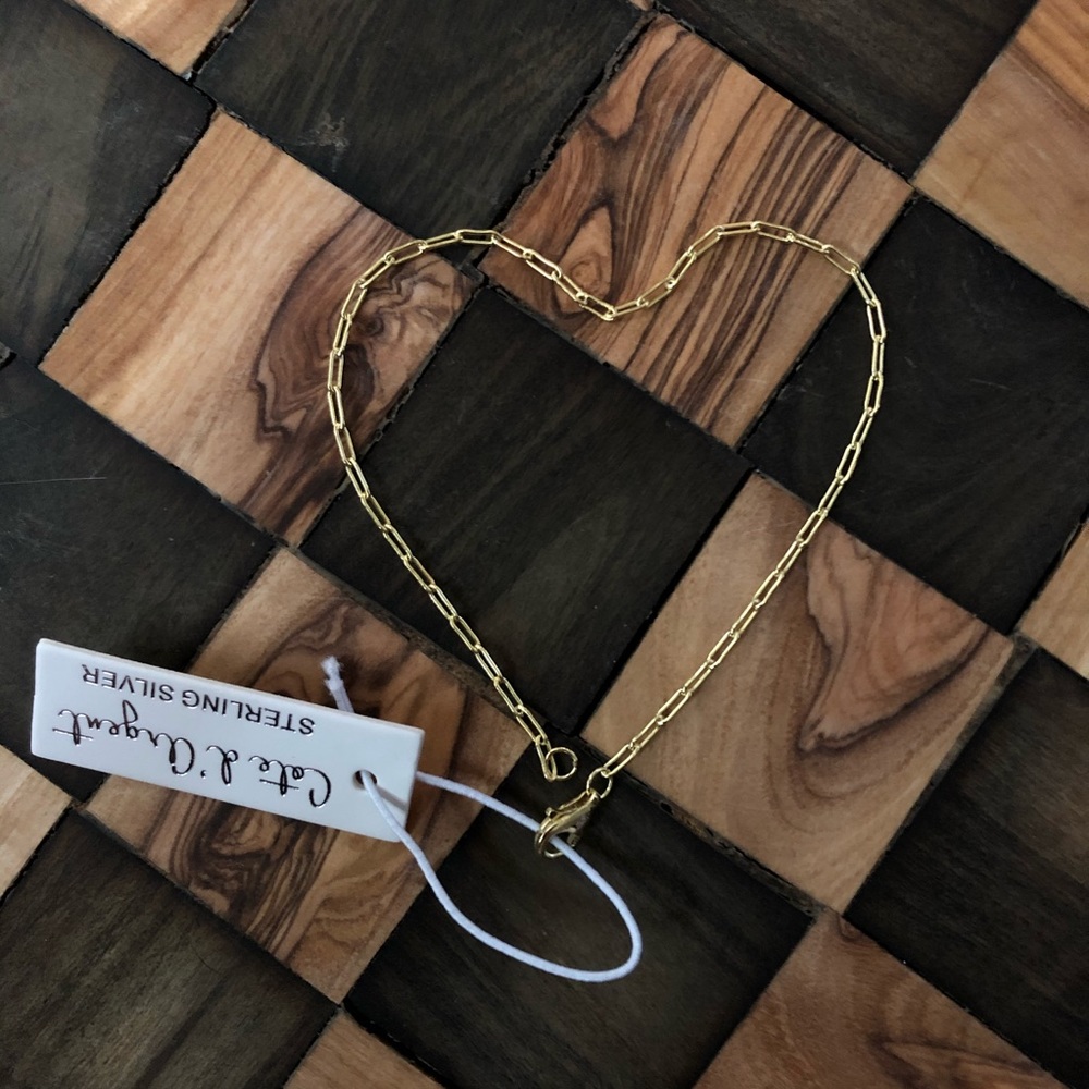 Paperclip bracelet 14k gold plated